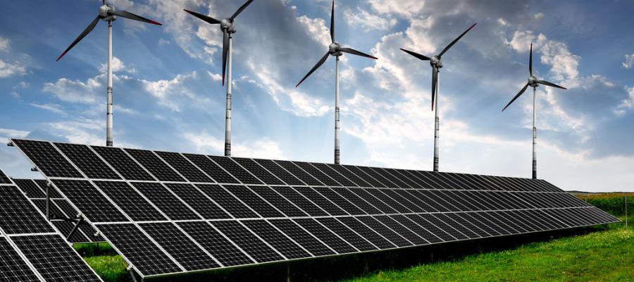 Solar panels and wind turbines for a yes vote on SB 100 SB100, auqa mechanical, California, climate change, advocacy, LWVC