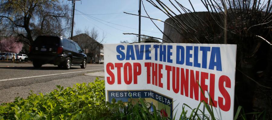 Save the delta stop the tunnels sign Save the delta stop the tunnels no waterfix