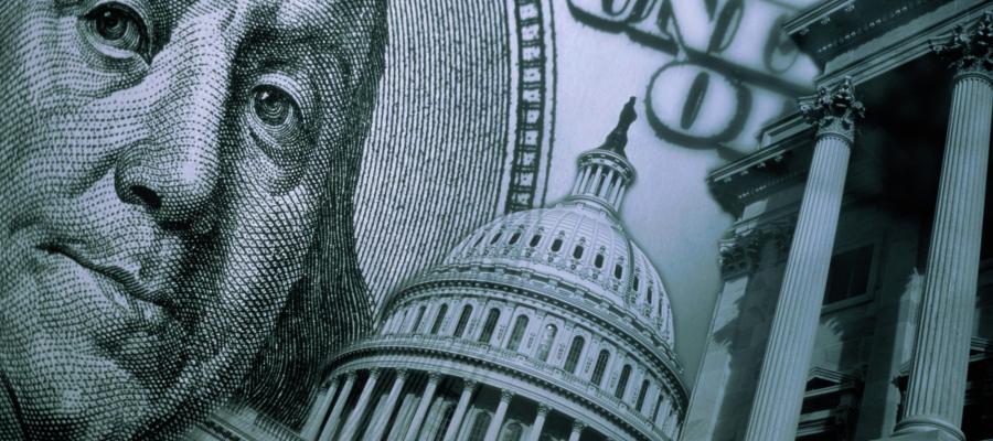 Dollar bill and capitol building money in politics reference money in politics image of dollar bill at the capitol showing corruption