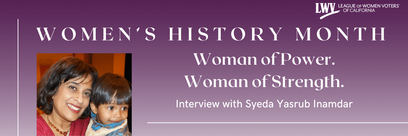 Women's History Month banner for Syeda Inamdar