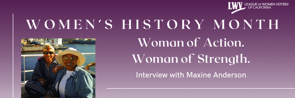 Women's History Month banner for Maxine Anderson
