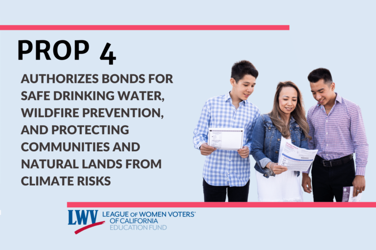 Proposition 4 Authorizes Bonds for Safe Drinking Water, Wildfire Prevention, and Protecting Communities and Natural Lands from Climate Risks
