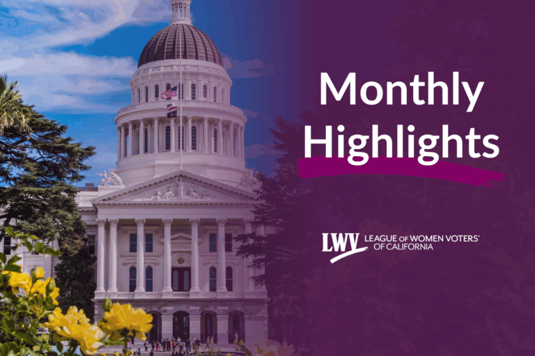 Monthly Highlights (Capitol Building (Newsletter, LWV logo))