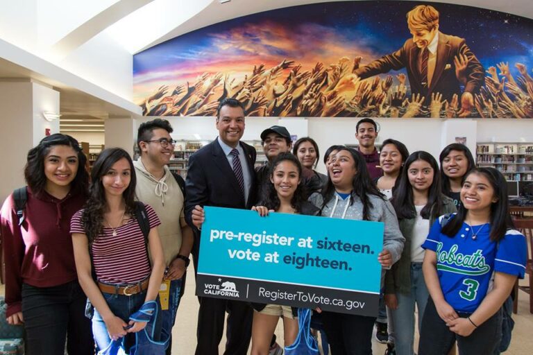 Secretary of State Alex padilla Preregistration for 16 and 17 year olds, voter registration, voting, youth, high school (x)