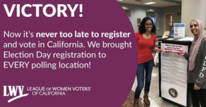 Sb 72 passed allowing same day voter registration